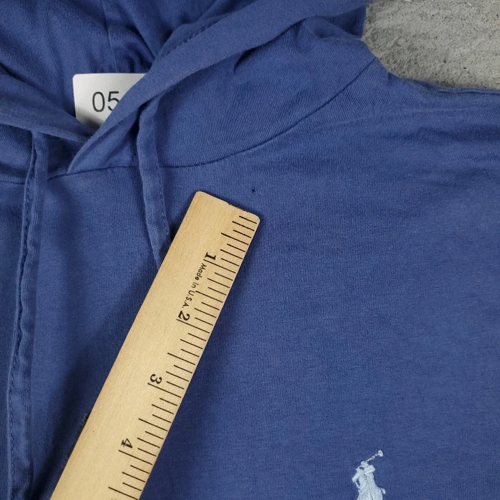 Ralph Lauren Shirt Mens Size Medium Blue Pony Hoodie Pullover Long Sleeve * - Picture 6 of 10